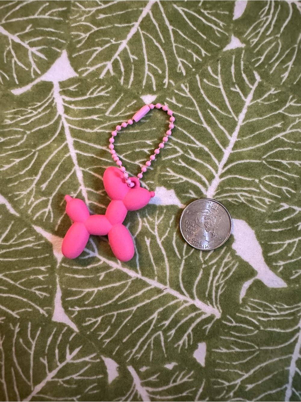 Pink Balloon Dog Keychain - Cute Mini Charm